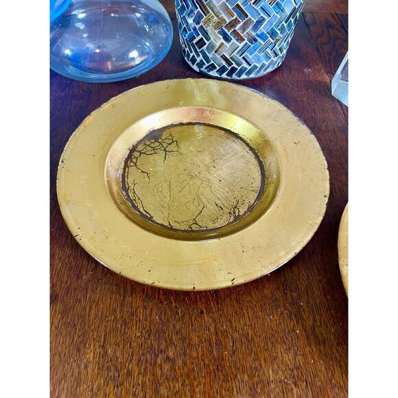 Z Gallerie Paramount Collection Chargers in Gold - Set of 2 - Picture 5 of 9